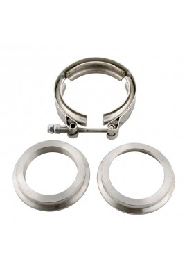 Kit 2 brides V-Band 2,5" acier avec collier inox 51MM