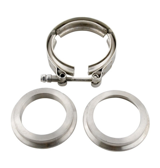 Kit 2 brides V-Band 2,5" acier avec collier inox 51 mm