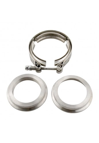 Kit 2 brides V-Band 2,5" acier avec collier inox 63.5MM